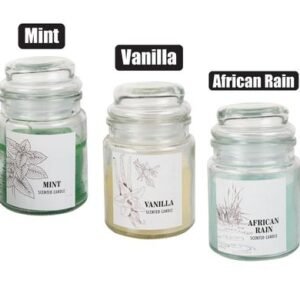 Candle in holder gls w/lid 11cm h/scent