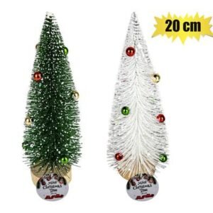 Xmas table decor mini tree w ball 20cm