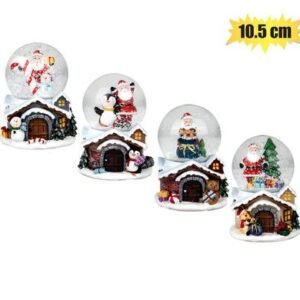 Xmas table decor snow globe astd 10.5cm