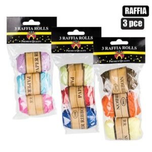 Raffia paper twine 6 asst colors 5mmx10m