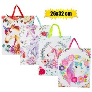 Gift-bag ppr lrg unicorn 26x32cm