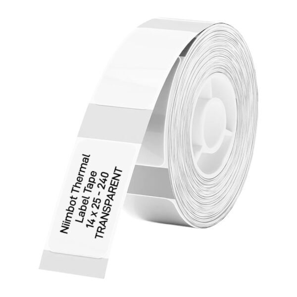 NIIMBOT D11/D110/D101/H1S Thermal Label 14x25mm - 240 Labels Per Roll - Transparent